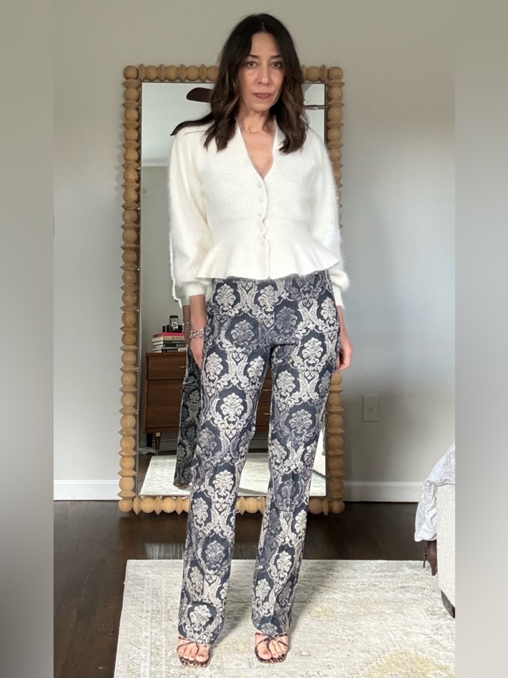 Vintage Denim Brocade Pants